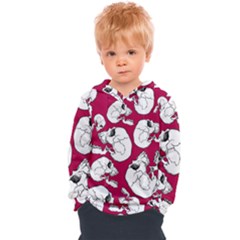 Terrible Frightening Seamless Pattern With Skull Kids  Overhead Hoodie