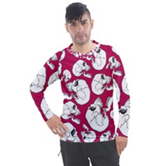 Terrible Frightening Seamless Pattern With Skull Men s Pique Long Sleeve Tee