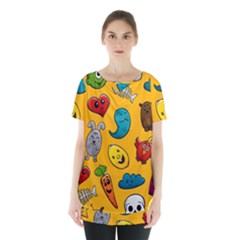 Graffiti Characters Seamless Ornament Skirt Hem Sports Top by Amaryn4rt