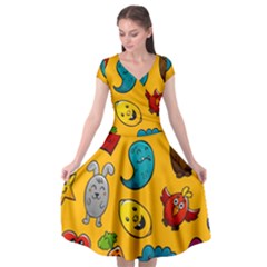 Graffiti Characters Seamless Ornament Cap Sleeve Wrap Front Dress by Amaryn4rt