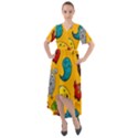 Graffiti Characters Seamless Ornament Front Wrap High Low Dress View1