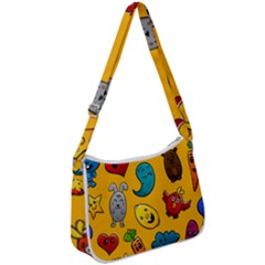 Graffiti Characters Seamless Ornament Zip Up Shoulder Bag