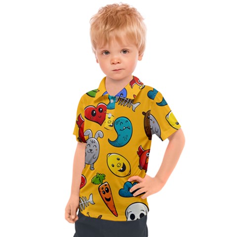 Graffiti Characters Seamless Ornament Kids  Polo Tee by Amaryn4rt