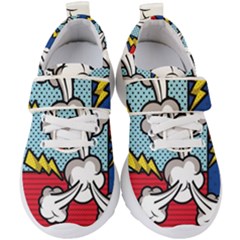 Rays Smoke Pop Art Style Vector Illustration Kids  Velcro Strap Shoes by Amaryn4rt