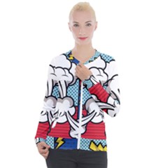 Rays Smoke Pop Art Style Vector Illustration Casual Zip Up Jacket by Amaryn4rt