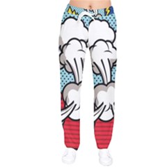 Rays Smoke Pop Art Style Vector Illustration Women Velvet Drawstring Pants by Amaryn4rt