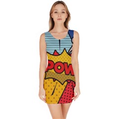 Pow Word Pop Art Style Expression Vector Bodycon Dress by Amaryn4rt