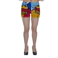 Pow Word Pop Art Style Expression Vector Skinny Shorts by Amaryn4rt