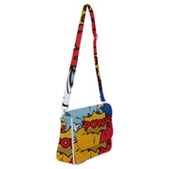 Pow Word Pop Art Style Expression Vector Shoulder Bag With Back Zipper by Amaryn4rt