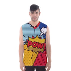 Pow Word Pop Art Style Expression Vector Men s Basketball Tank Top by Amaryn4rt