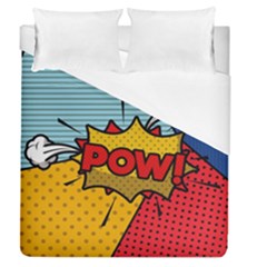 Pow Word Pop Art Style Expression Vector Duvet Cover (queen Size) by Amaryn4rt