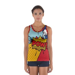 Pow Word Pop Art Style Expression Vector Sport Tank Top  by Amaryn4rt