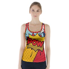 Pow Word Pop Art Style Expression Vector Racer Back Sports Top by Amaryn4rt