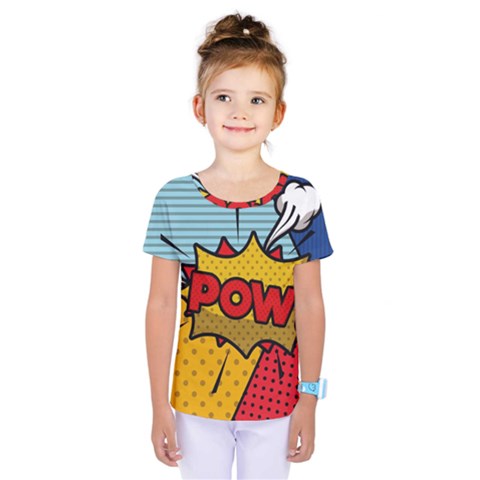 Pow Word Pop Art Style Expression Vector Kids  One Piece Tee by Amaryn4rt