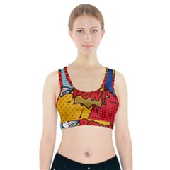 Pow Word Pop Art Style Expression Vector Sports Bra With Pocket by Amaryn4rt