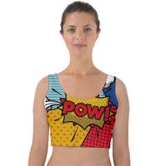 Pow Word Pop Art Style Expression Vector Velvet Crop Top by Amaryn4rt