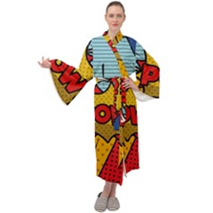 Pow Word Pop Art Style Expression Vector Maxi Velour Kimono by Amaryn4rt