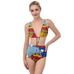 Pow Word Pop Art Style Expression Vector Tied Up Two Piece Swimsuit by Amaryn4rt