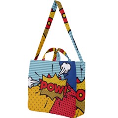 Pow Word Pop Art Style Expression Vector Square Shoulder Tote Bag by Amaryn4rt