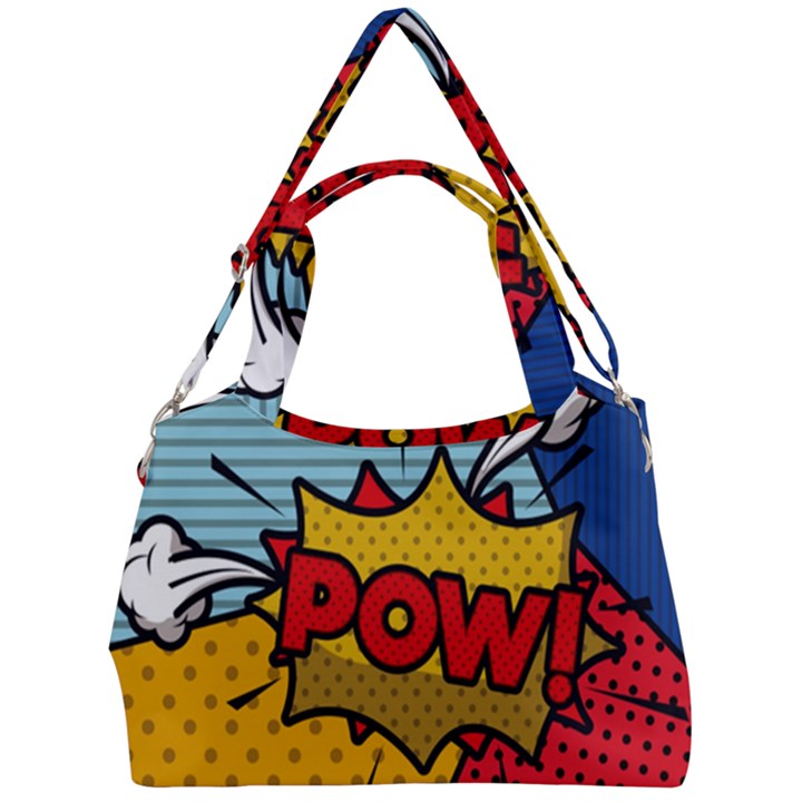 Pow Word Pop Art Style Expression Vector Double Compartment Shoulder Bag