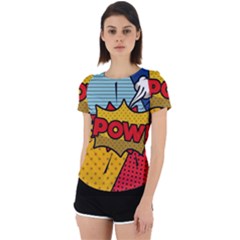 Pow Word Pop Art Style Expression Vector Back Cut Out Sport Tee by Amaryn4rt