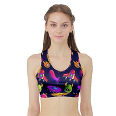 Space Pattern Sports Bra With Border by Amaryn4rt