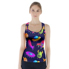 Space Pattern Racer Back Sports Top by Amaryn4rt