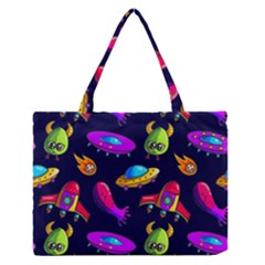 Space Pattern Zipper Medium Tote Bag by Amaryn4rt