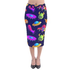 Space Pattern Velvet Midi Pencil Skirt by Amaryn4rt