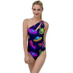 Space Pattern To One Side Swimsuit by Amaryn4rt