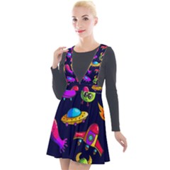 Space Pattern Plunge Pinafore Velour Dress by Amaryn4rt