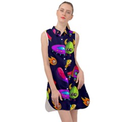 Space Pattern Sleeveless Shirt Dress by Amaryn4rt