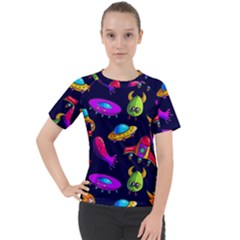 Space Pattern Women s Sport Raglan Tee