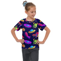 Space Pattern Kids  Mesh Piece Tee