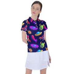 Space Pattern Women s Polo Tee