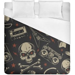 Grunge Seamless Pattern With Skulls Duvet Cover (king Size) by Amaryn4rt