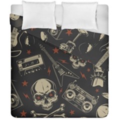 Grunge Seamless Pattern With Skulls Duvet Cover Double Side (california King Size) by Amaryn4rt