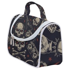 Grunge Seamless Pattern With Skulls Satchel Handbag by Amaryn4rt