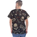 Grunge Seamless Pattern With Skulls Men s V-Neck Scrub Top View2