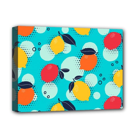 Pop Art Style Citrus Seamless Pattern Deluxe Canvas 16  X 12  (stretched)  by Amaryn4rt