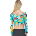 Pop Art Style Citrus Seamless Pattern Long Sleeve Crop Top View2