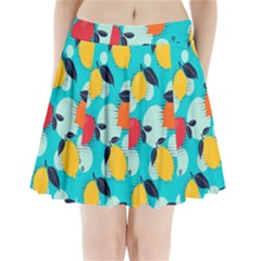 Pop Art Style Citrus Seamless Pattern Pleated Mini Skirt by Amaryn4rt