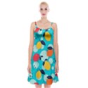 Pop Art Style Citrus Seamless Pattern Spaghetti Strap Velvet Dress View1