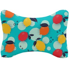 Pop Art Style Citrus Seamless Pattern Seat Head Rest Cushion by Amaryn4rt