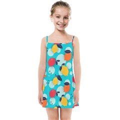 Pop Art Style Citrus Seamless Pattern Kids  Summer Sun Dress by Amaryn4rt