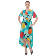 Pop Art Style Citrus Seamless Pattern Front Wrap High Low Dress by Amaryn4rt