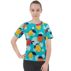 Pop Art Style Citrus Seamless Pattern Women s Sport Raglan Tee