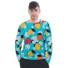 Pop Art Style Citrus Seamless Pattern Men s Long Sleeve Raglan Tee