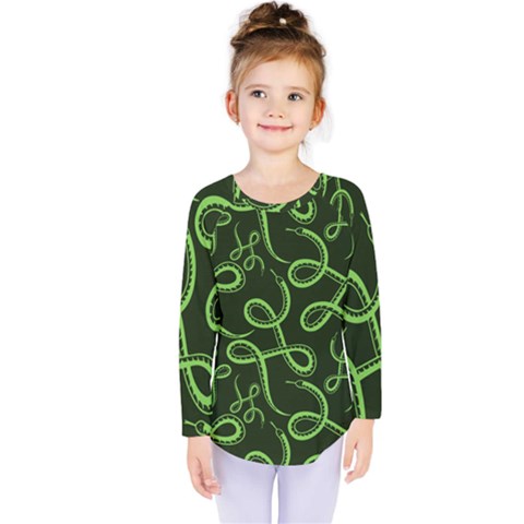 Snakes Seamless Pattern Kids  Long Sleeve Tee by Amaryn4rt