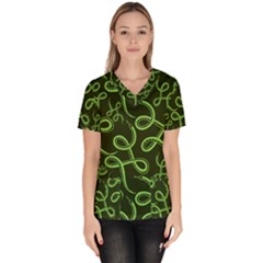 Snakes Seamless Pattern Women s V-neck Scrub Top by Amaryn4rt